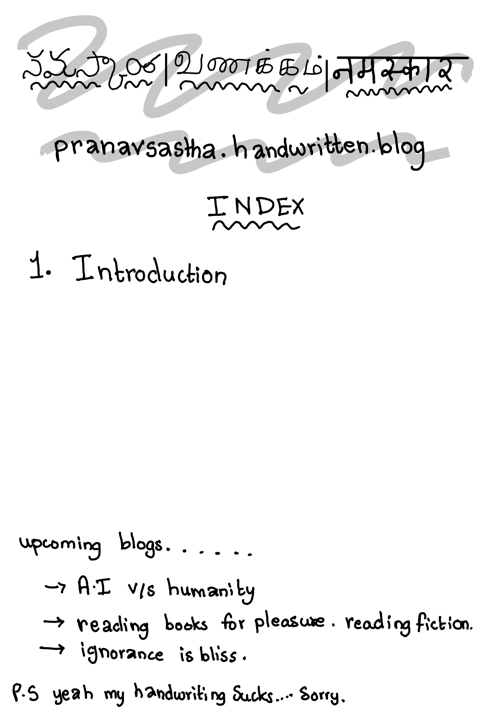 Home, handwritten page 1